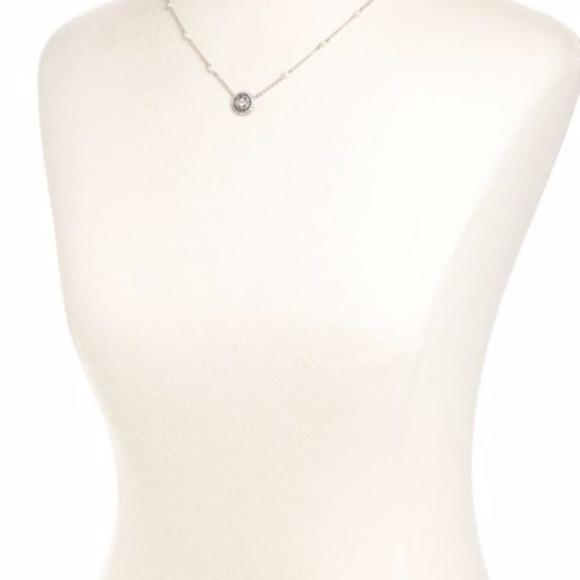 Silver-Tone Crystal and Pearl Pendant Necklace - Picture 4 of 5